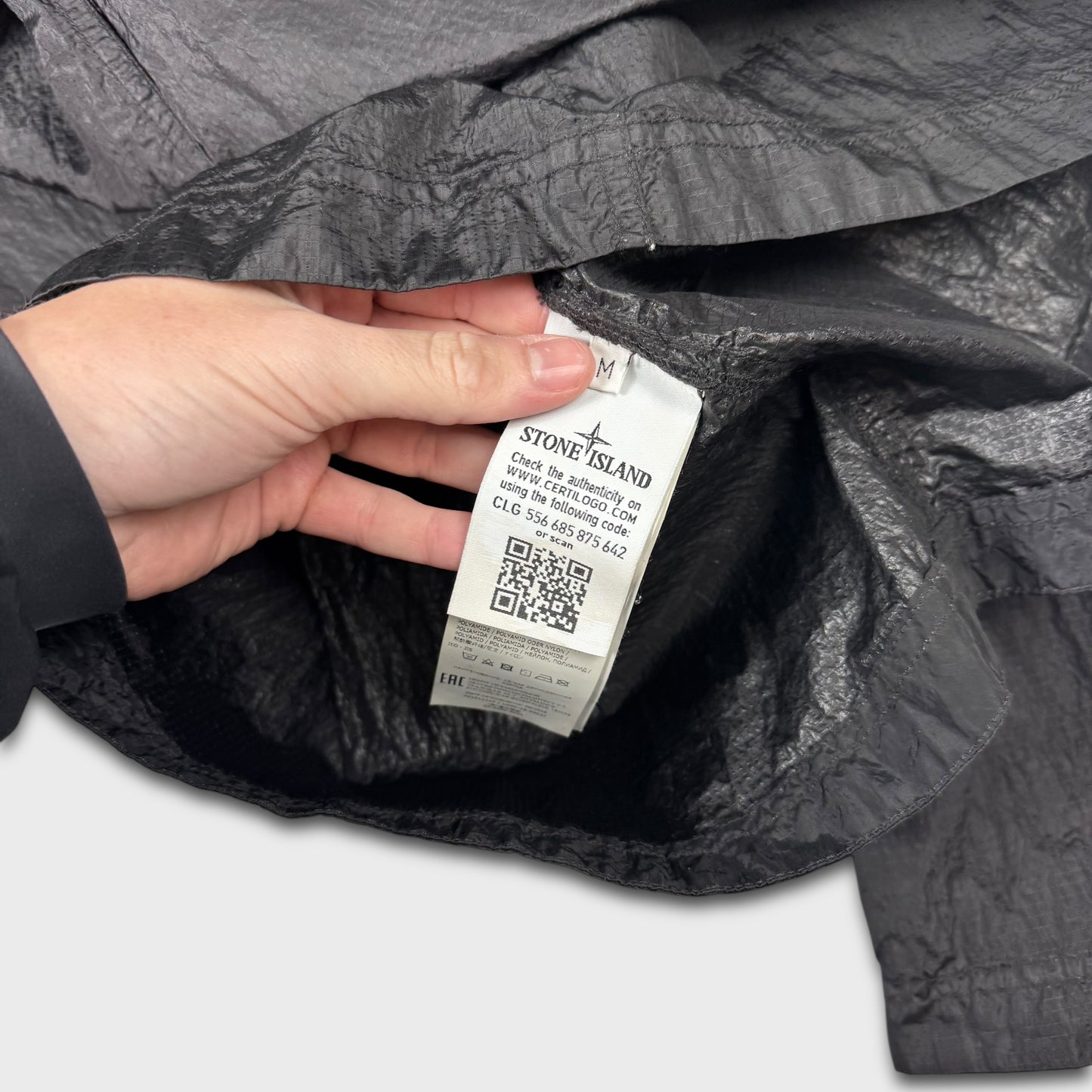 Stone Island Black Nylon Metal Ripstop Overshirt M