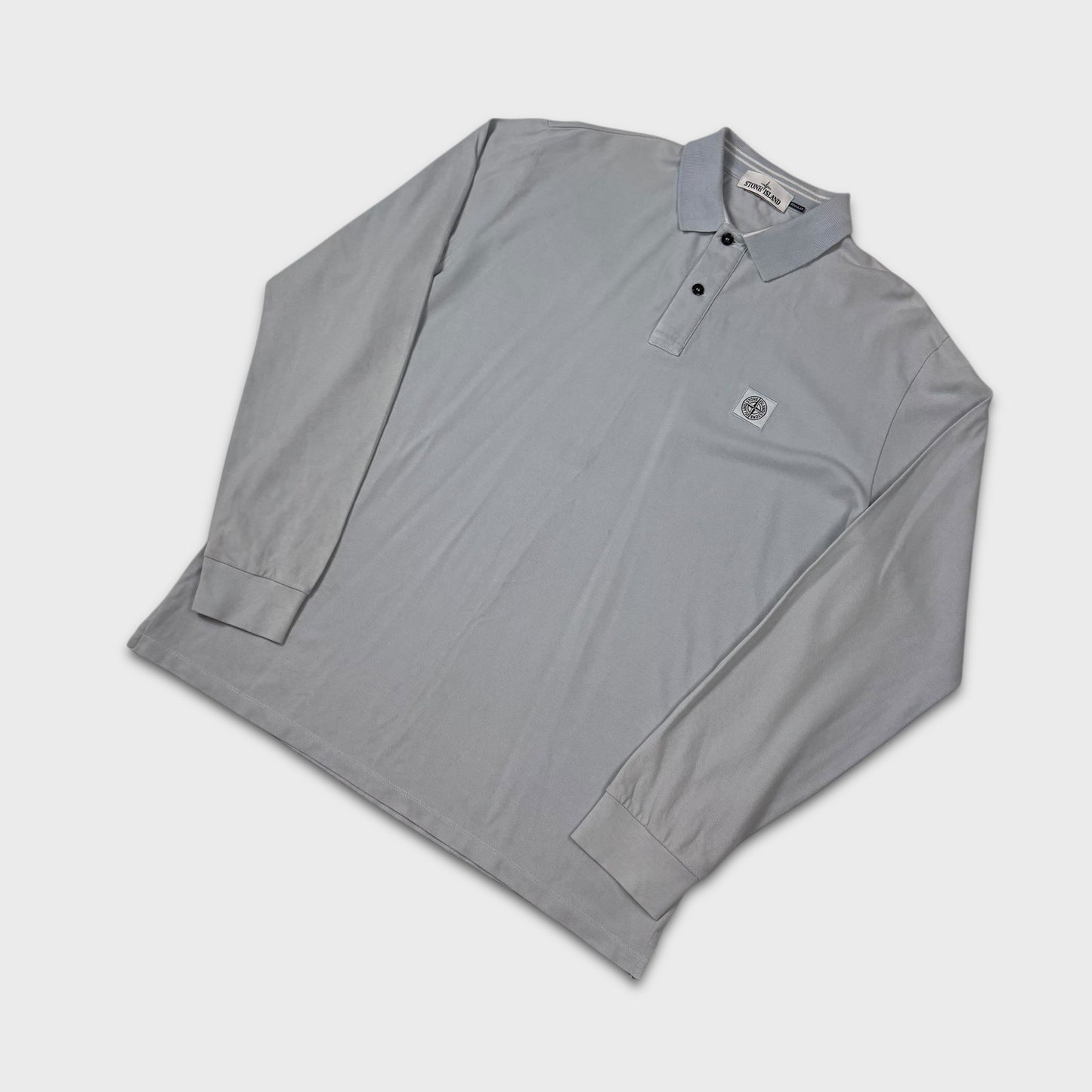 Stone Island Sky Blue Longsleeve Polo Shirt 3XL