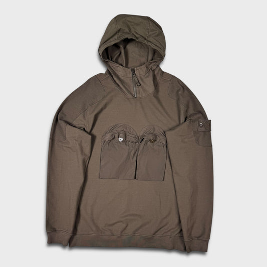 Stone Island Olive Ghost Smock Hoodie L