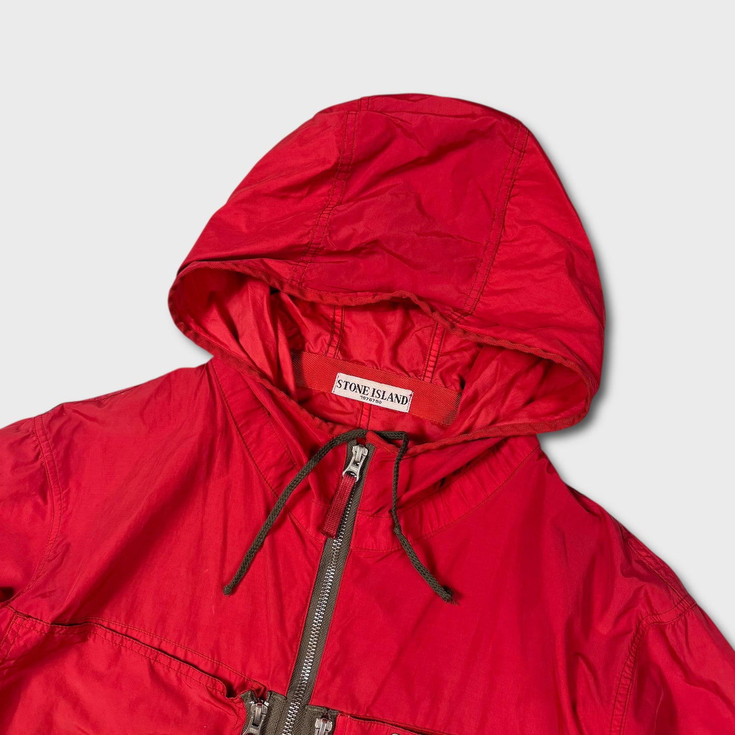 Stone Island Red 2011 Tela Hooded Jacket XL