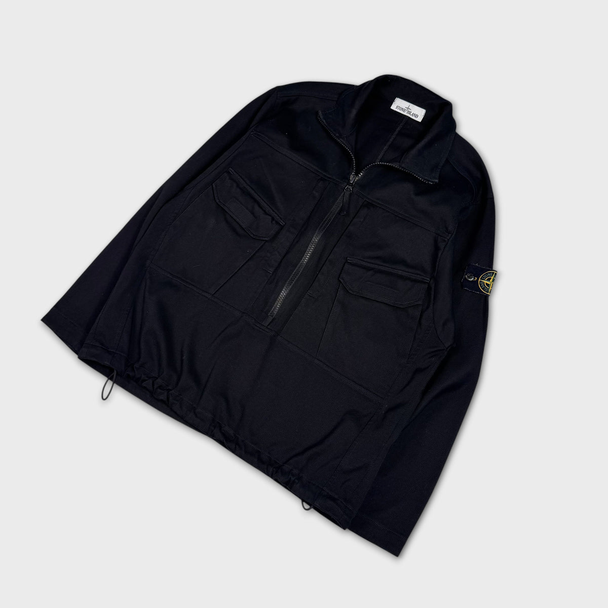 Stone Island Black Canvas Pullover Smock Jacket M