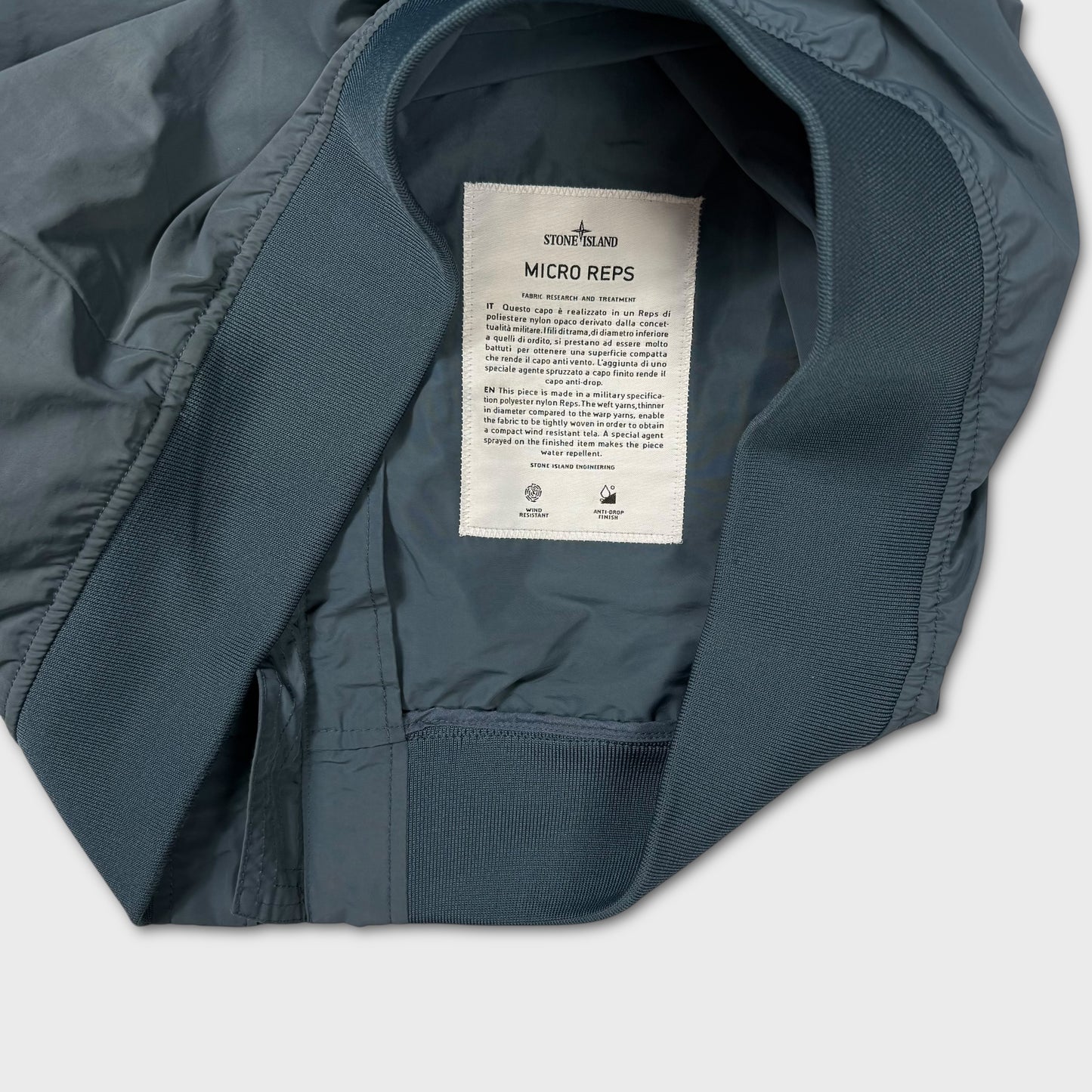 Stone Island Navy Blue Micro Reps Hooded Jacket L