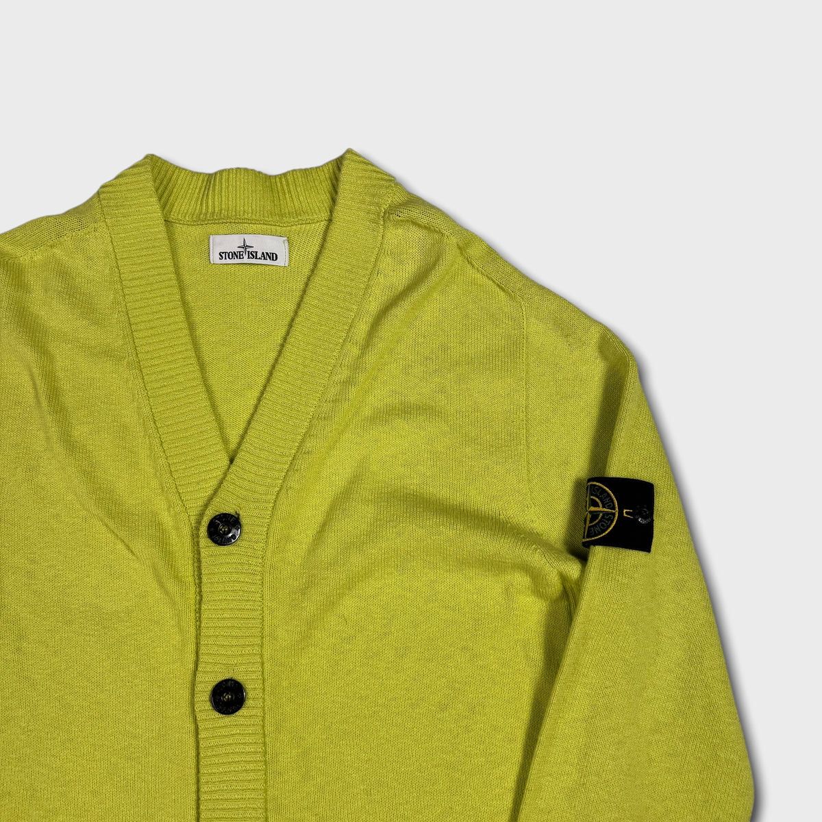 Stone Island Acid Green Cardigan L