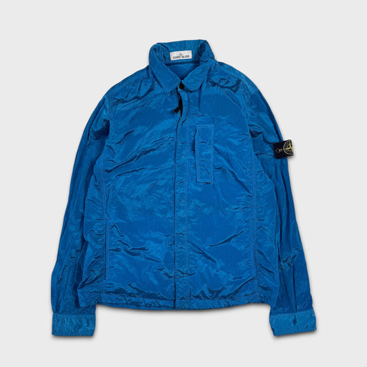 Stone Island Electric Blue Nylon Metal Overshirt L