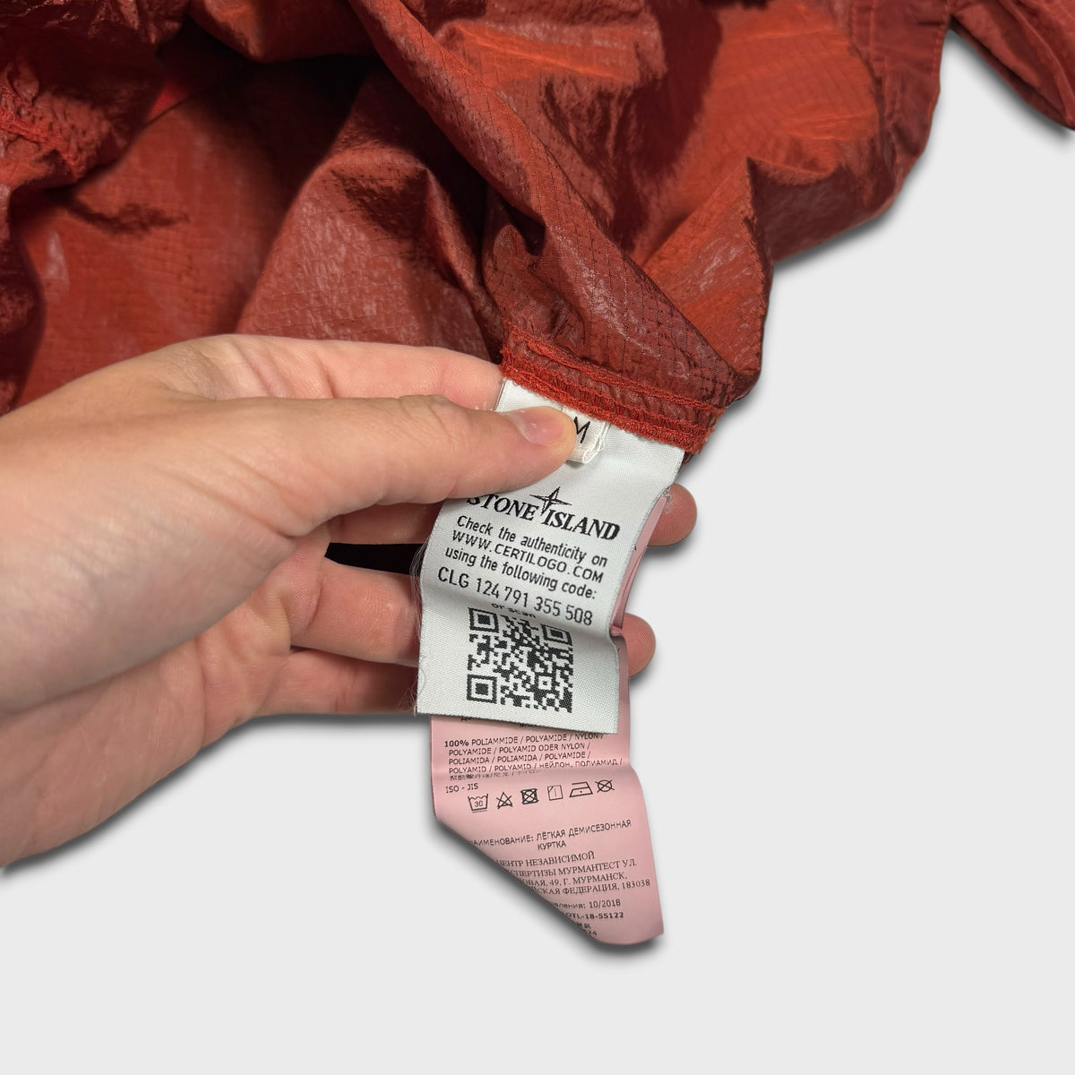 Stone Island Red Nylon Metal Ripstop Overshirt M
