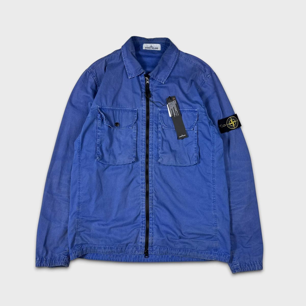 Stone Island Royal Blue Full Zip Overshirt L