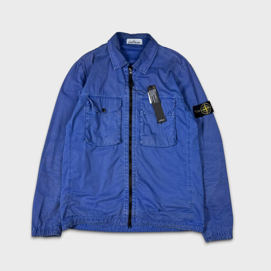Stone Island Royal Blue Full Zip Overshirt L
