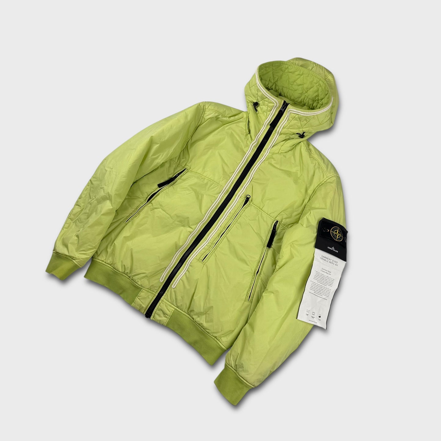 Stone Island Lime Garment Dyed Crinkle Reps NY Jacket BNWT L