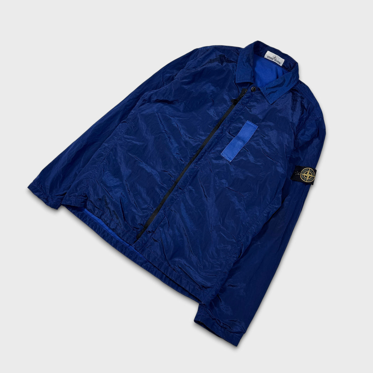 Stone Island Royal Blue Nylon Metal Overshirt L