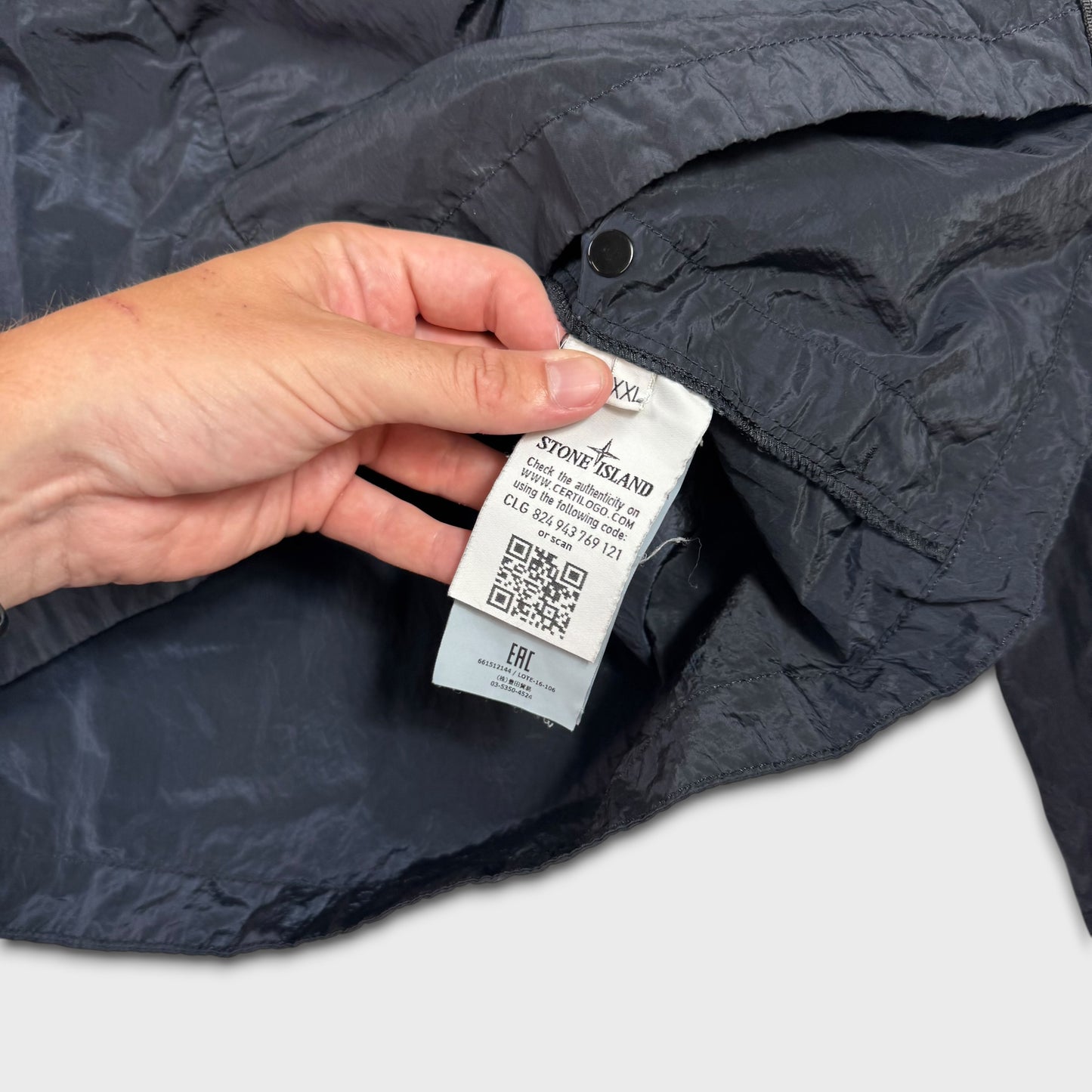 Stone Island Navy Nylon Metal Overshirt XXL