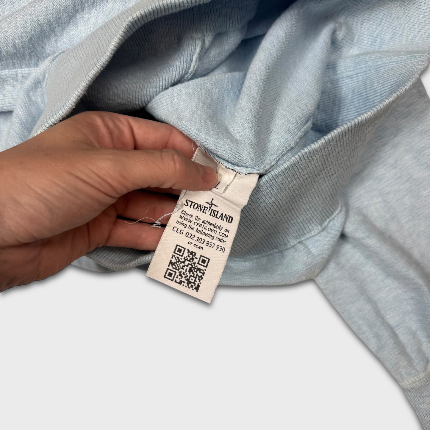 Stone Island Baby Blue Knit Jumper L