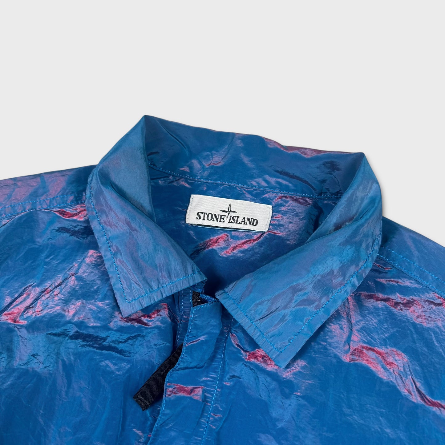 Stone Island Pink / Blue Nylon Metal Weft Overshirt L