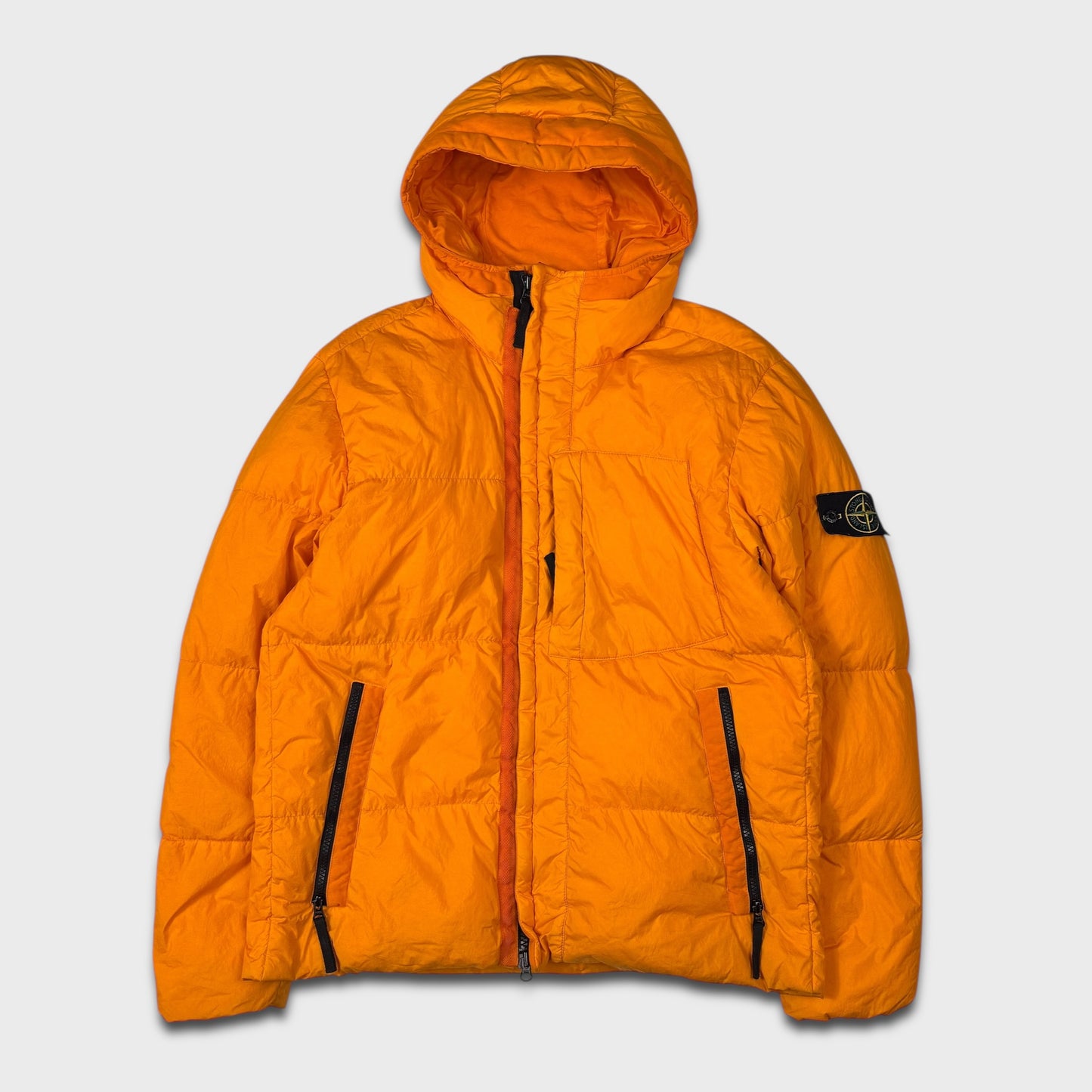 Stone Island Orange Crinkle Reps NY Down Puffer Jacket L