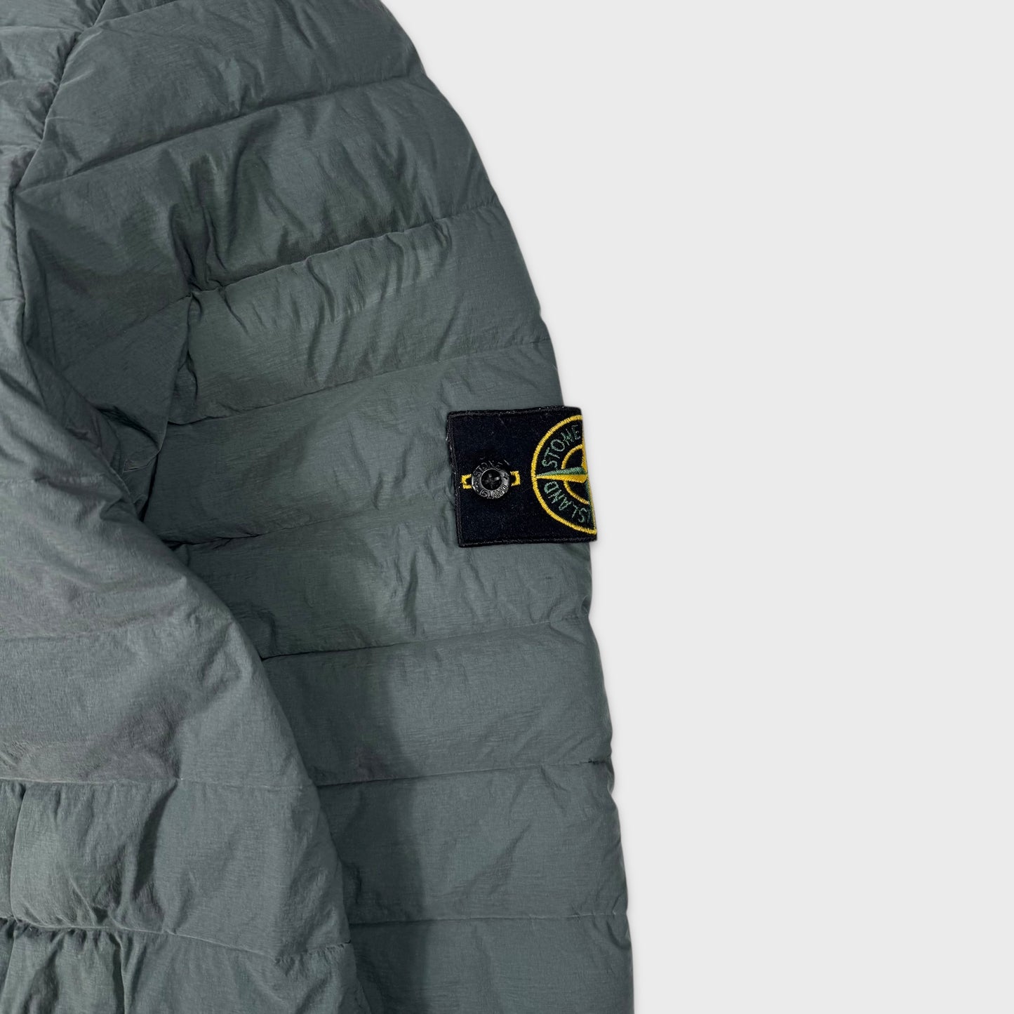 Stone Island Petrol Green Loom Woven Down Chambers Jacket 3XL