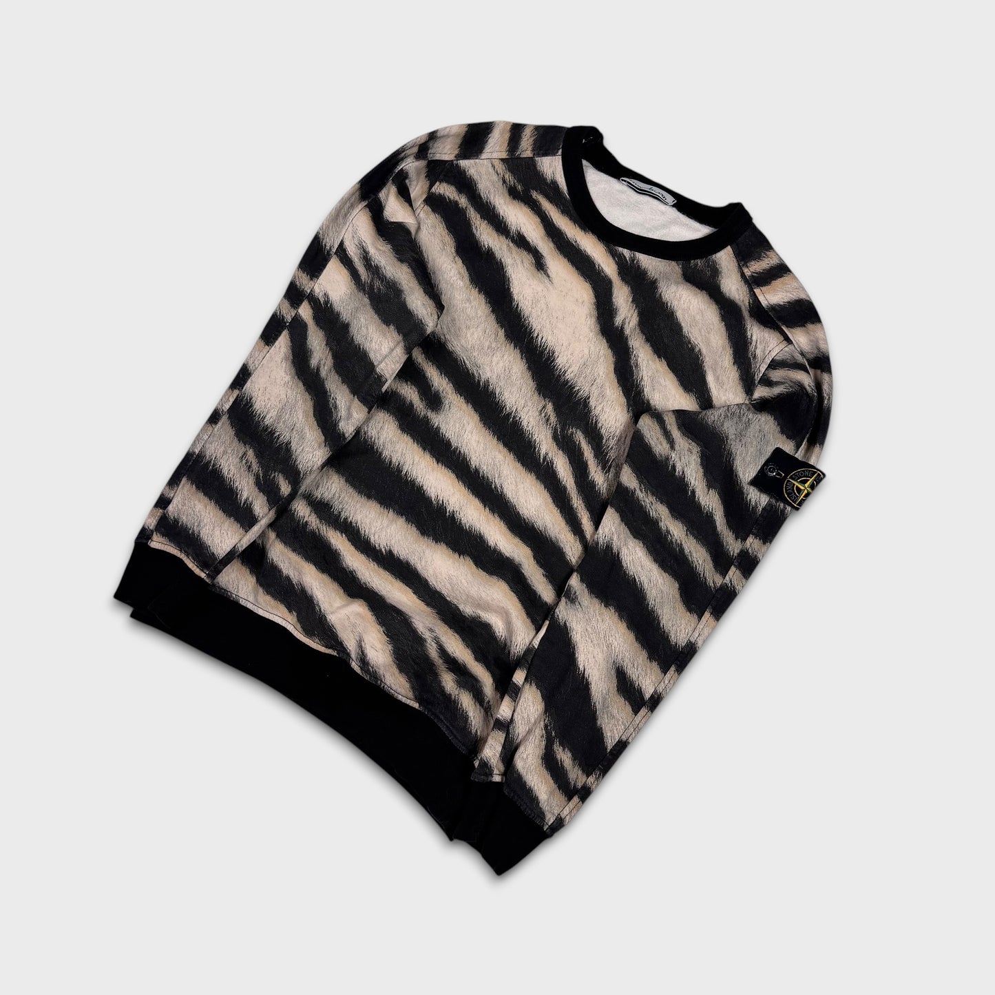 Stone Island White Tiger Crewneck Sweatshirt L