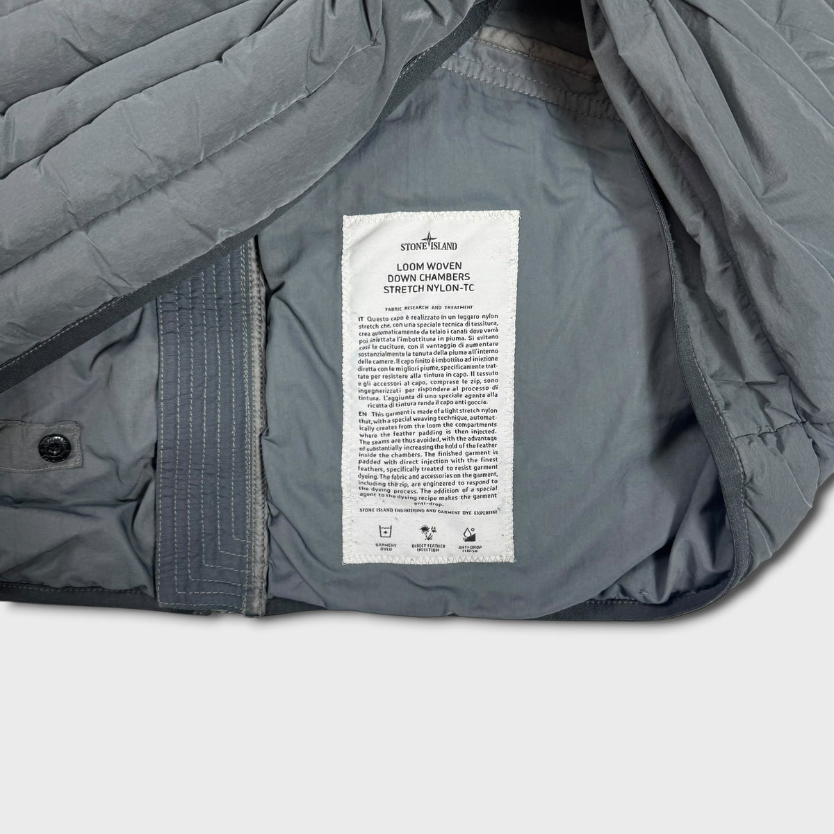 Stone Island Grey Loom Woven Down Chambers Stretch Nylon-TC Puffer Jacket 3XL