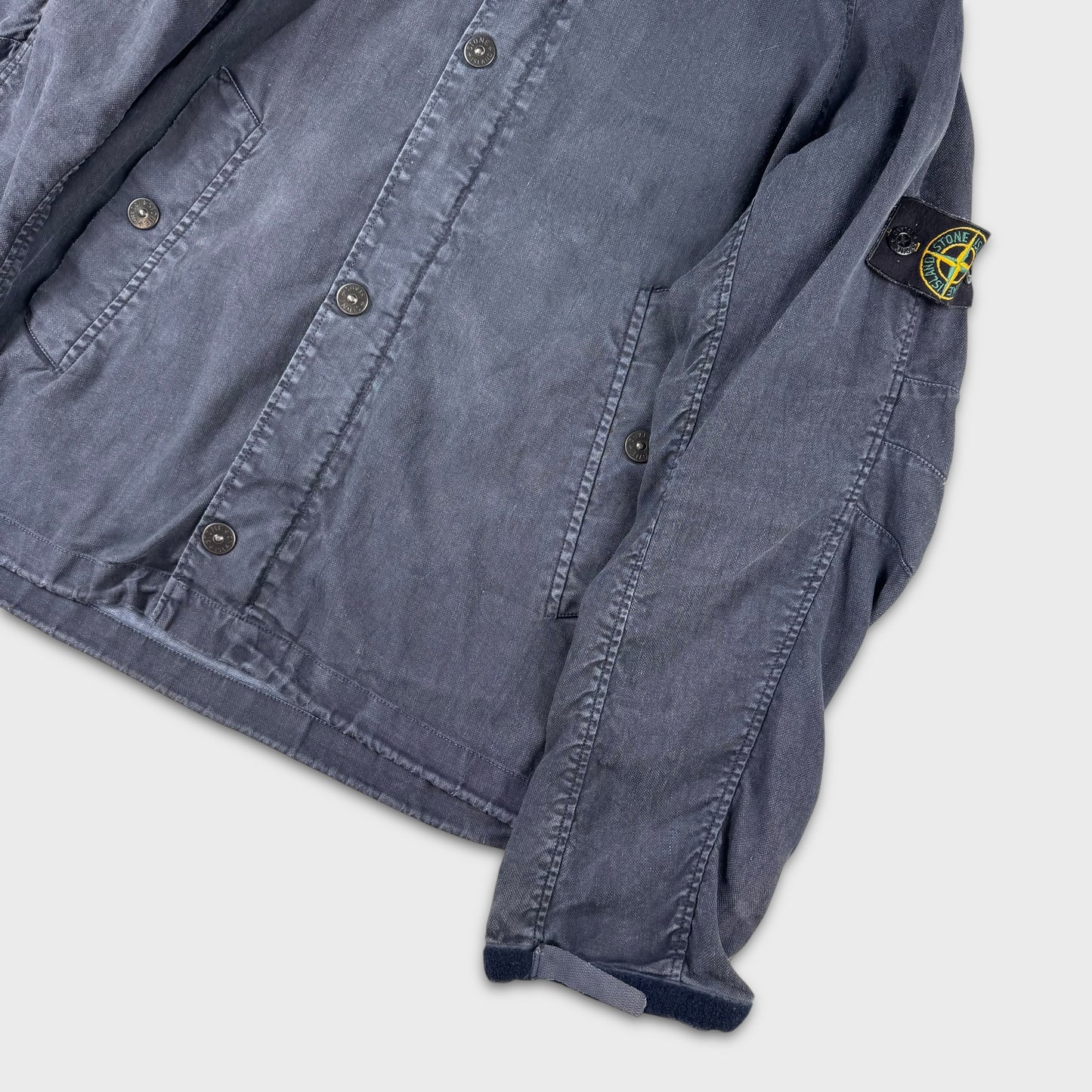 Stone Island 2000’s Vintage Denim Stretch Hooded Jacket L