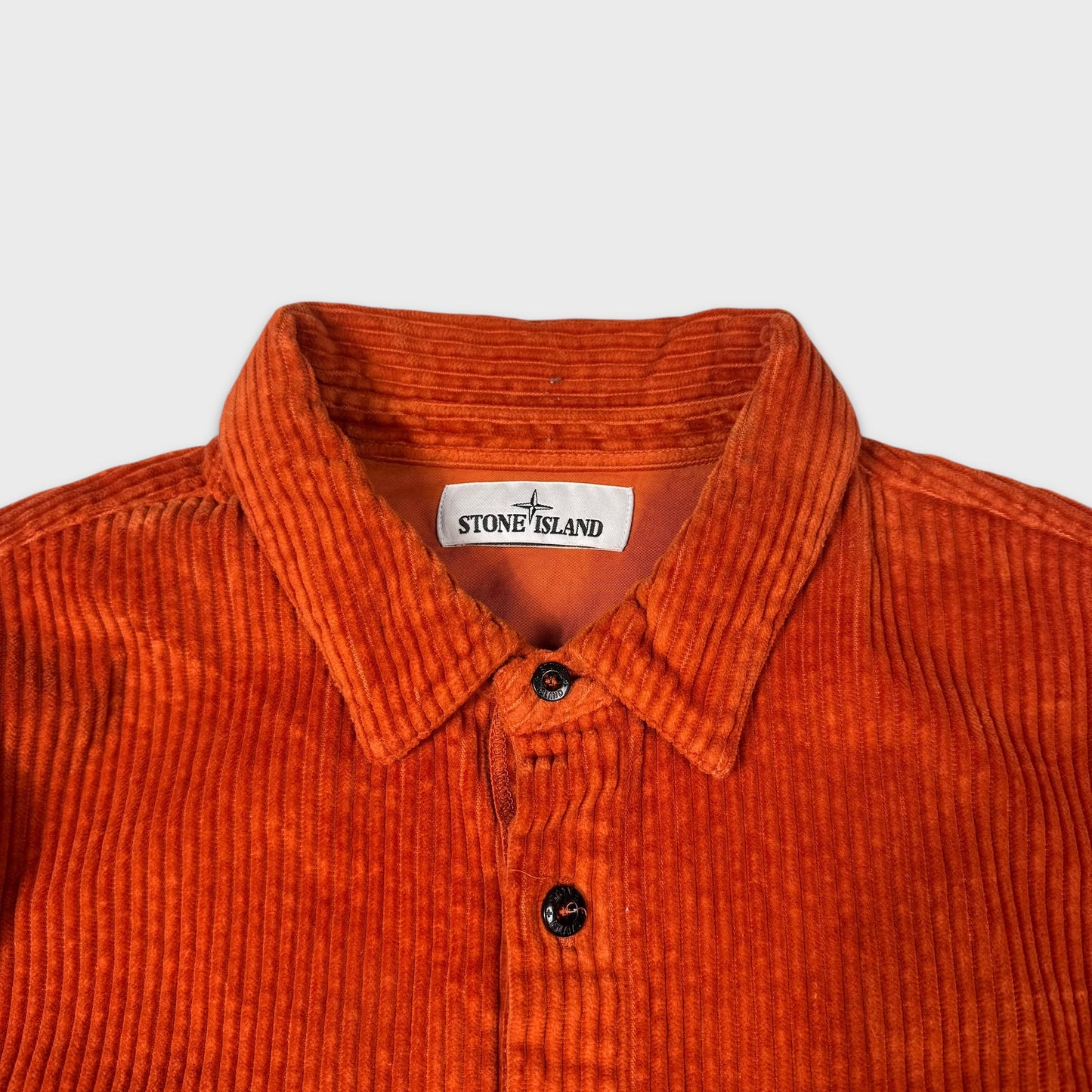 Stone Island Orange Corduroy Overshirt L