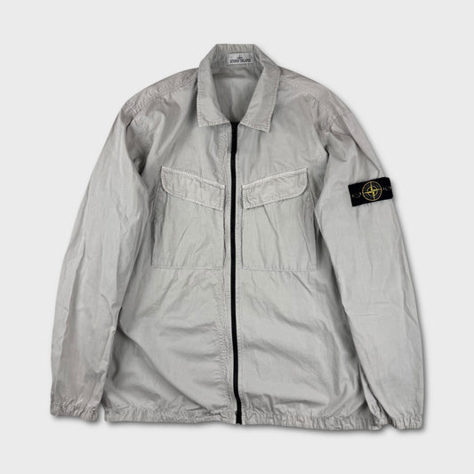 Stone Island Pale Grey Full Zip Overshirt 3XL