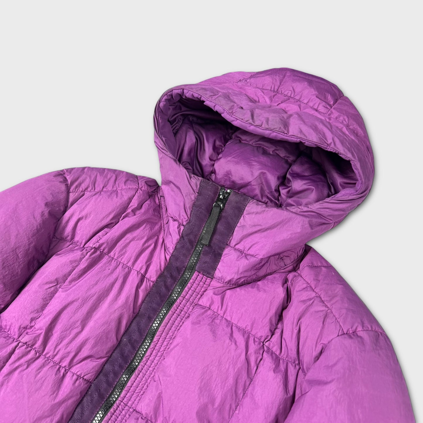 Stone Island Magenta Garment Dyed Crinkle Reps NY Down Jacket L