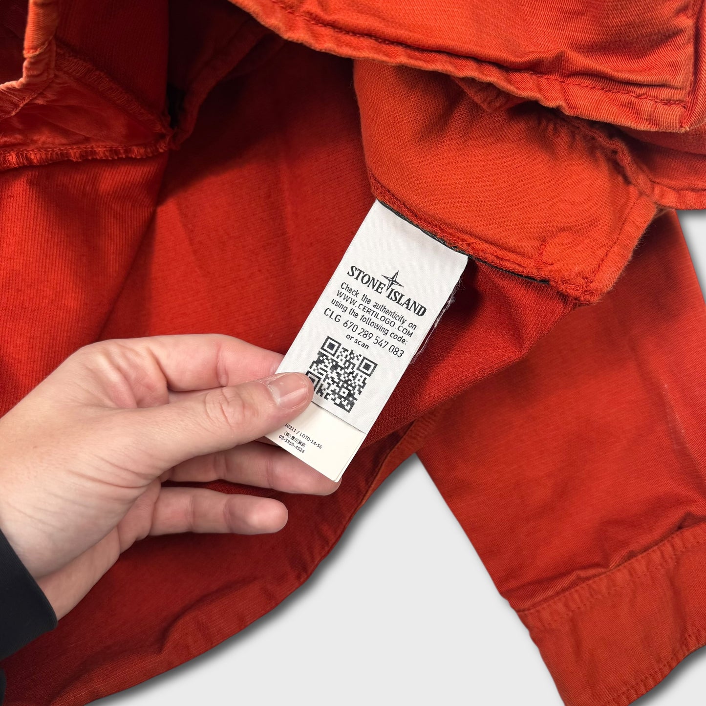 Stone Island Red Cotton Canvas Jacket XXL