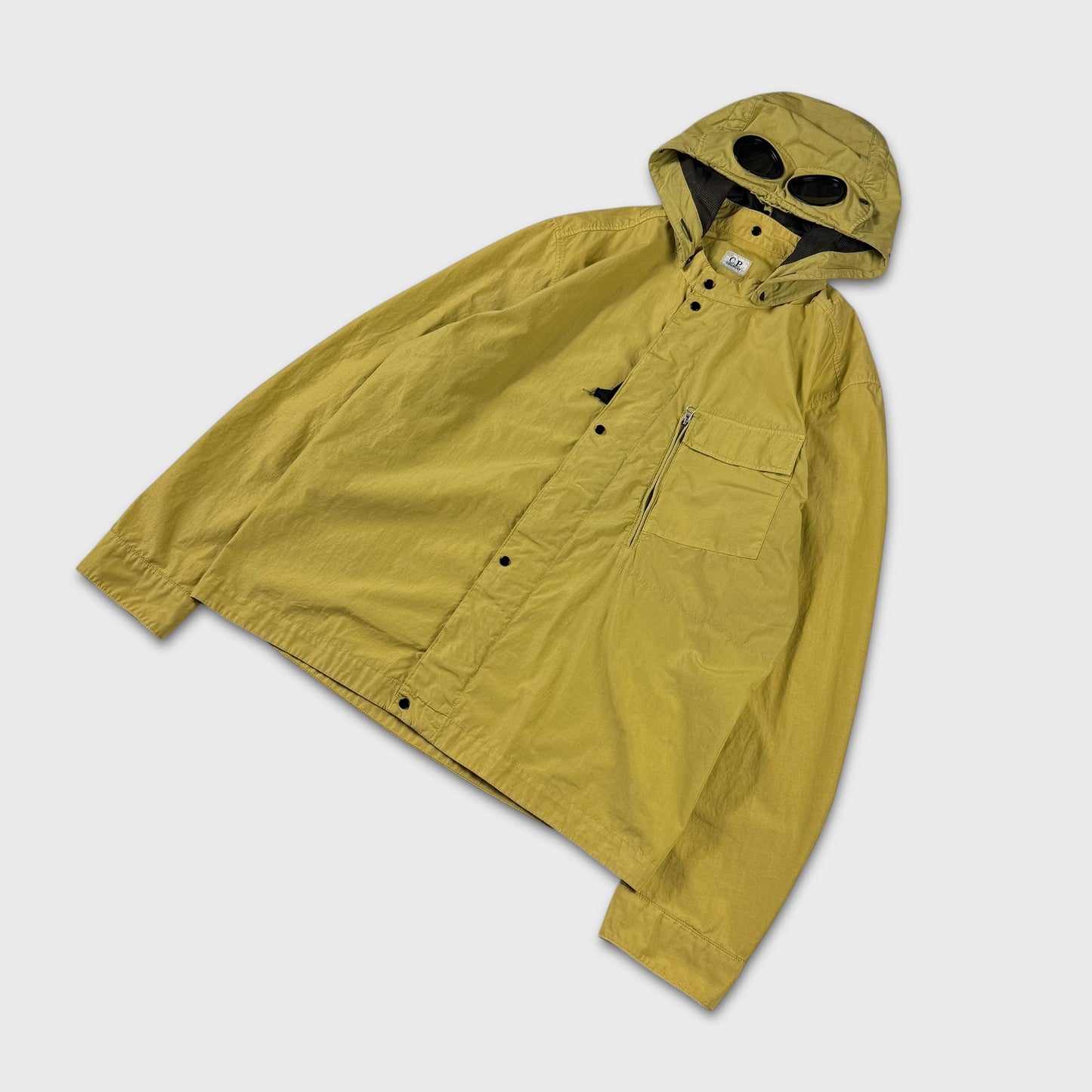 CP Company Lime Yellow Tela Goggle Jacket XL