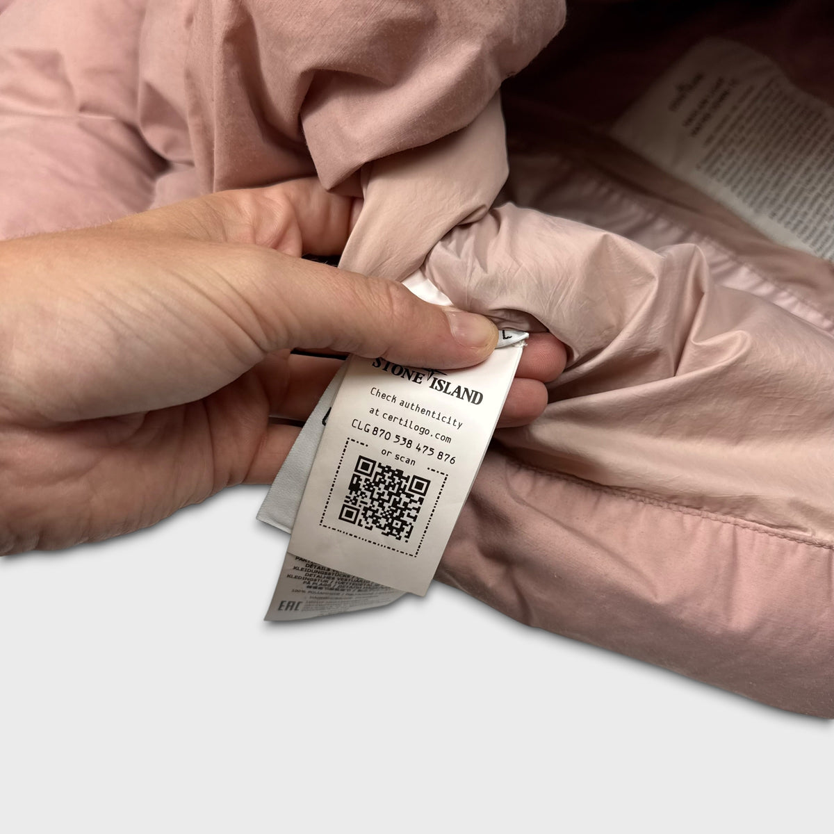 Stone Island Baby Pink Naslan Light Watro Down TC Puffer Jacket L