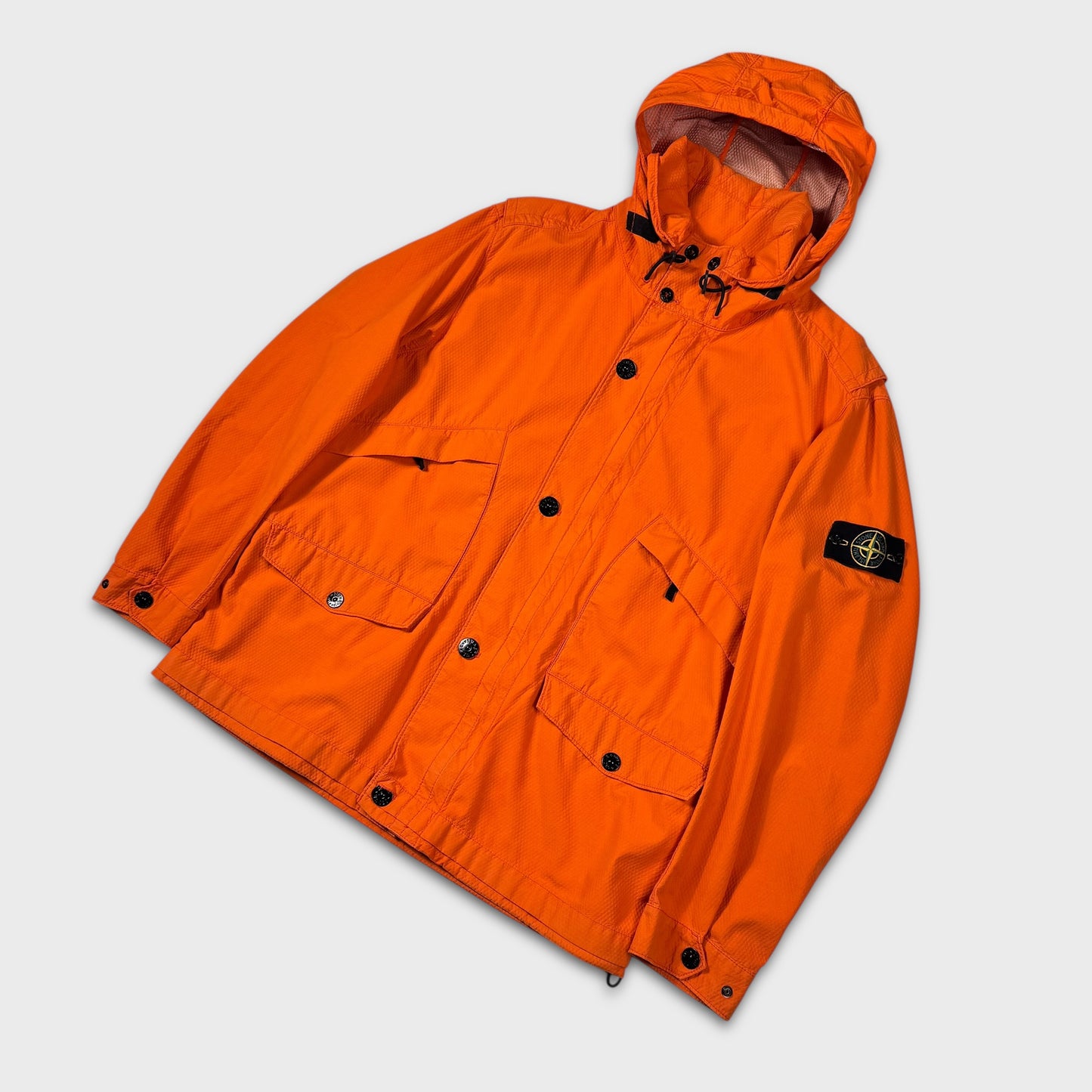 Stone Island Orange 3D Cotton Tela Multipocket Jacket XXL