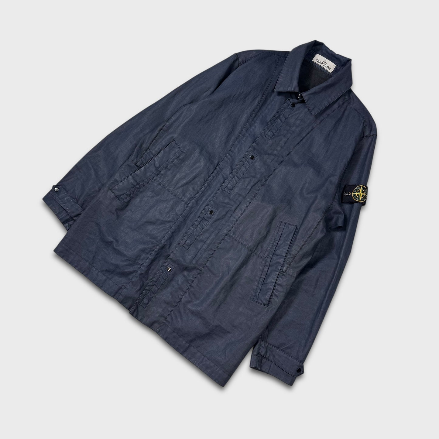 Stone Island Navy Lino Resinato-TC Parka Jacket M
