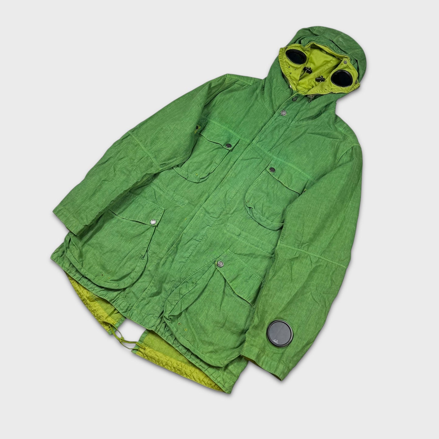 CP Company Green Lino Flax Explorer Goggle Watchviewer Jacket XL