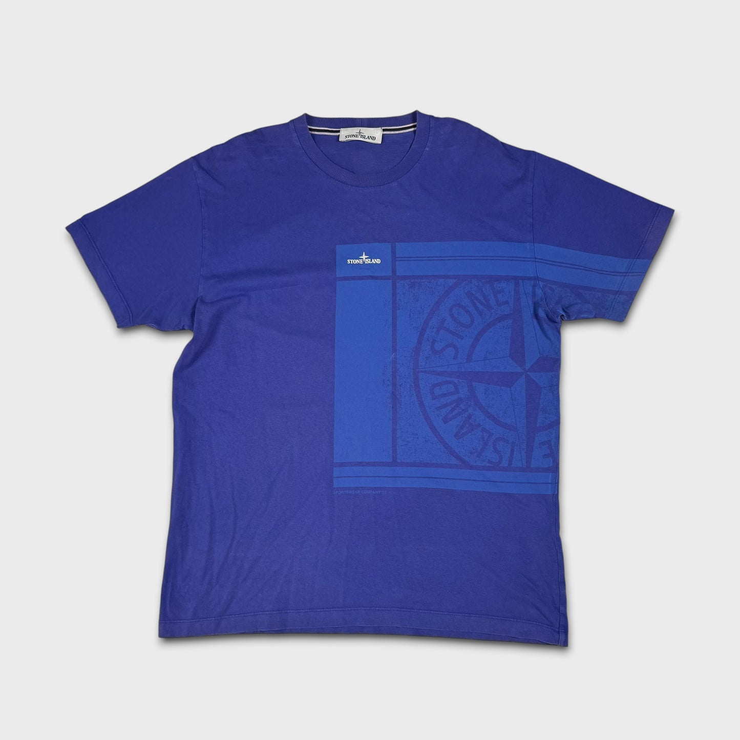Stone Island Blue Graphic T-Shirt L