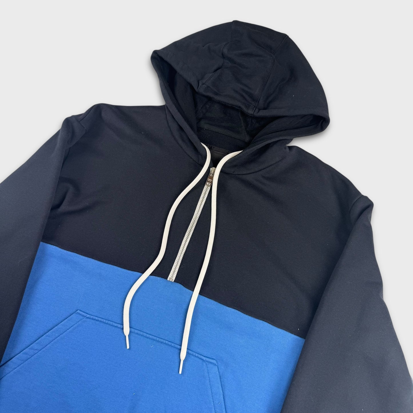 Prada Milano Two-Tone Quarter Zip Hoodie L