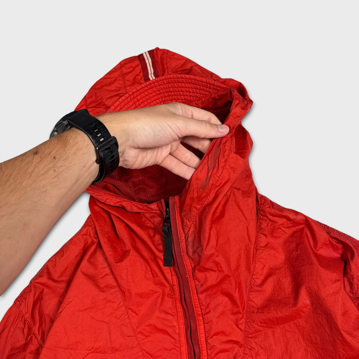 Stone Island Red Membrana-TC Hooded Jacket XXL