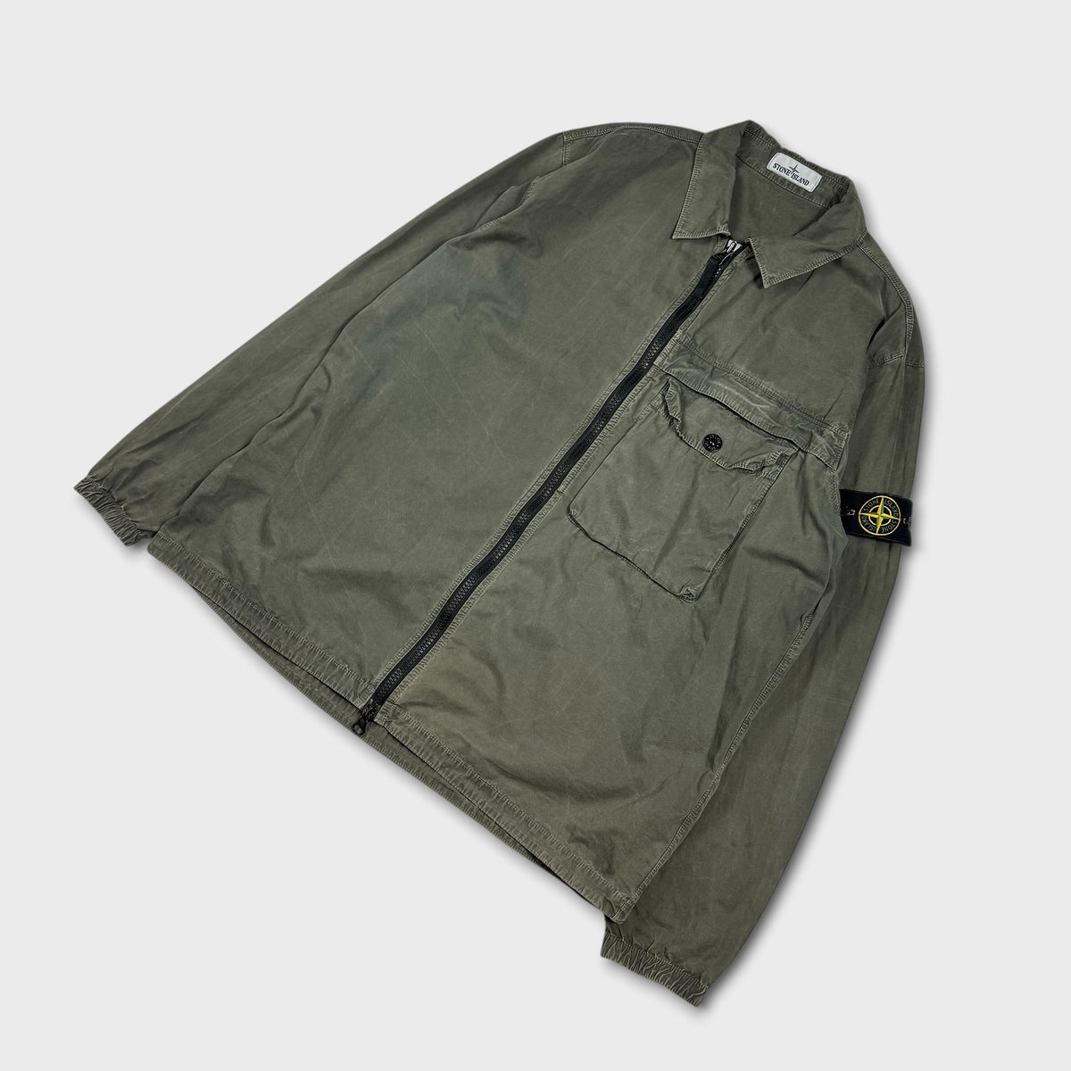 Stone Island Green Full Zip Overshirt 3XL