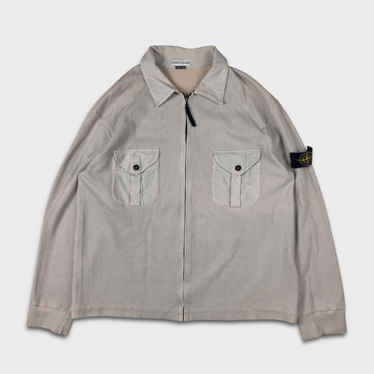 Stone Island SS2000 Ribbed Cotton Zip Overshirt XXL