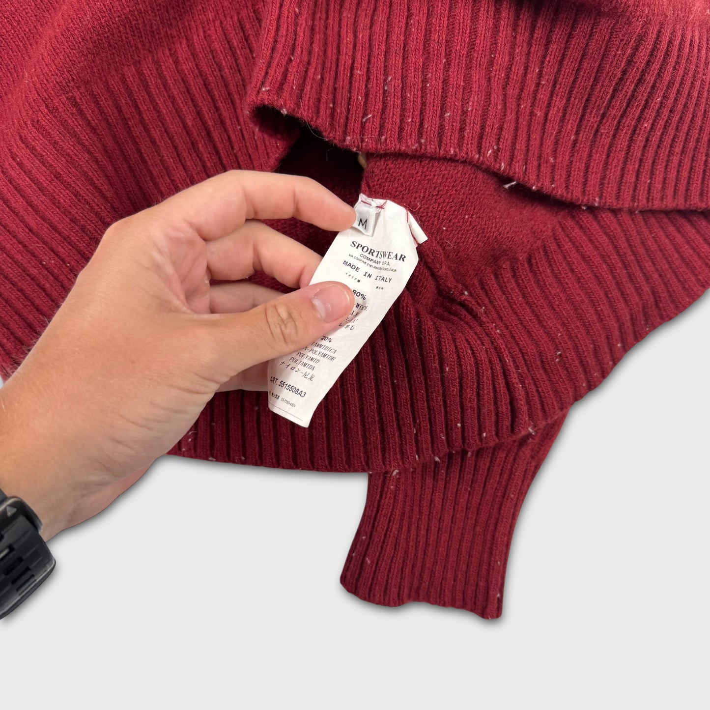 Stone Island Cherry Red 1/4 Button Jumper M