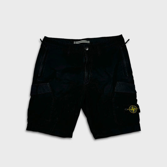 Stone Island Black Tela Cargo Shorts W34