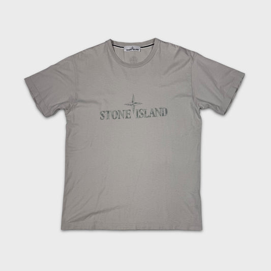Stone Island Grey Spellout T-Shirt L
