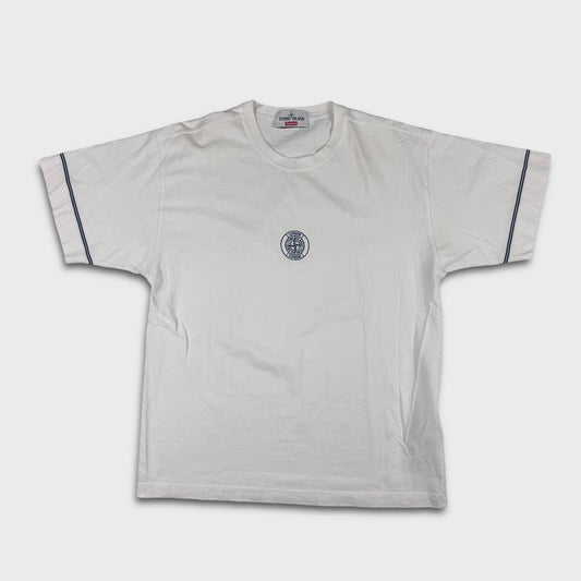 Stone Island x Supreme White T-Shirt L