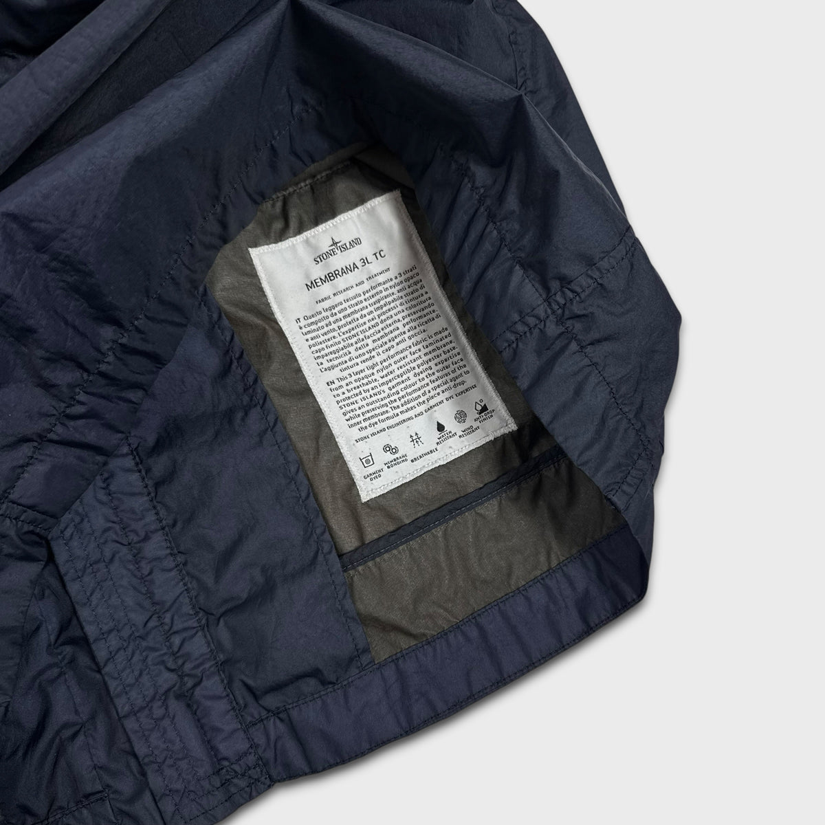 Stone Island Navy Membrana 3L TC Jacket M