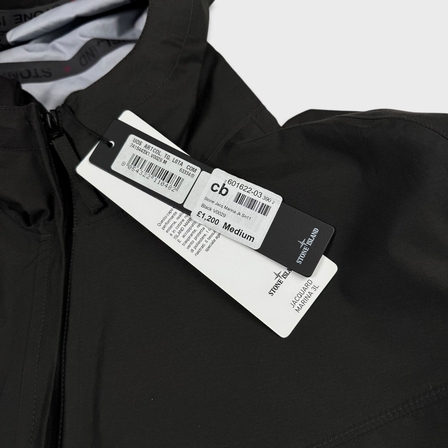 Stone Island Jacquard Taped Seams Marina Hooded Jacket BNWT M