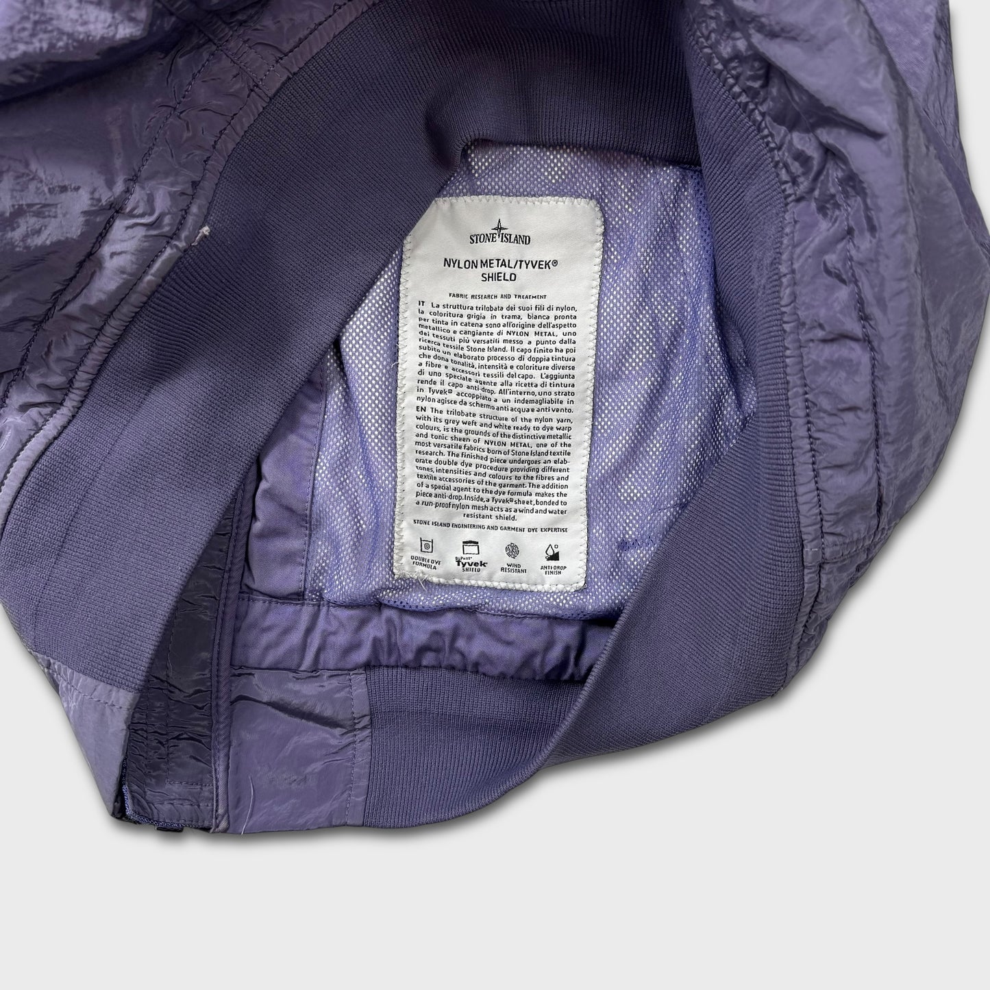 Stone Island Purple Hooded Nylon Metal Tyvek Jacket M