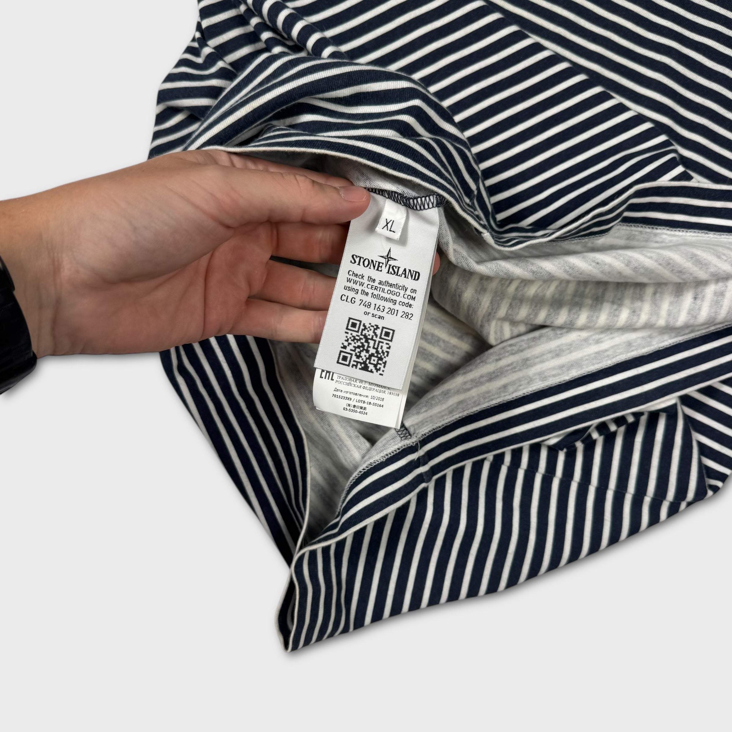 Stone Island Navy Marina Stripe T-Shirt XL – ArchiveJoy
