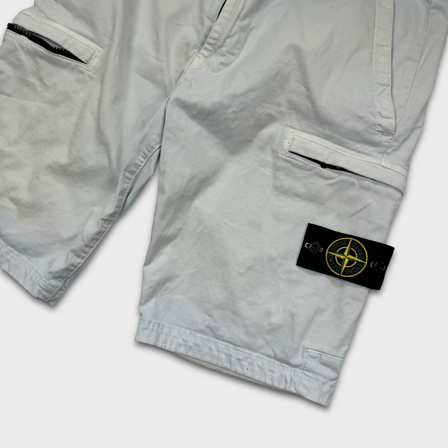 Stone Island Baby Blue Cargo Shorts W30