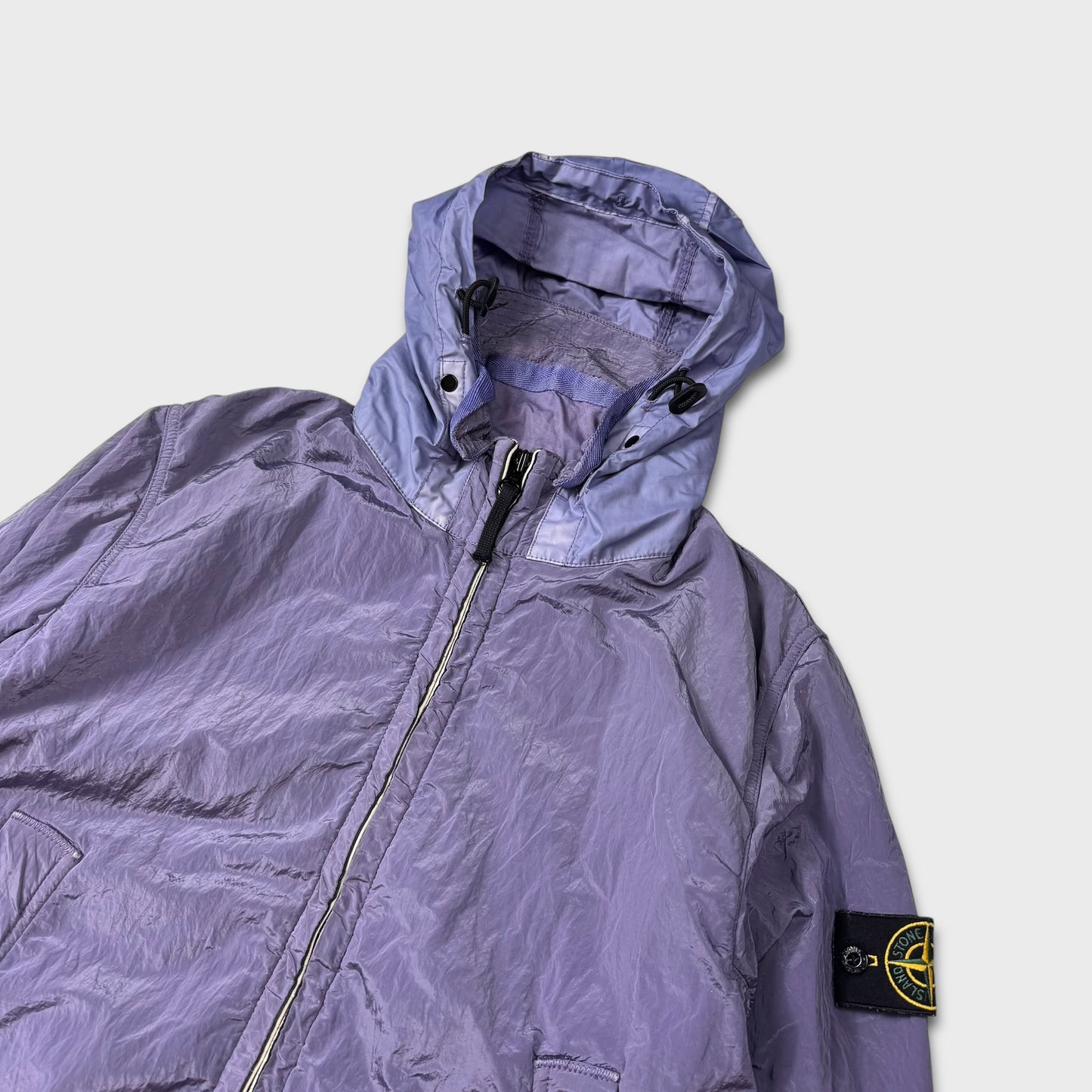 Stone Island Purple Hooded Nylon Metal Tyvek Jacket M
