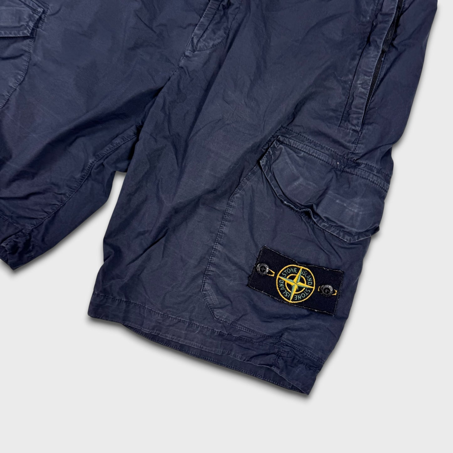 Stone Island Navy Tela Cargo Shorts W30