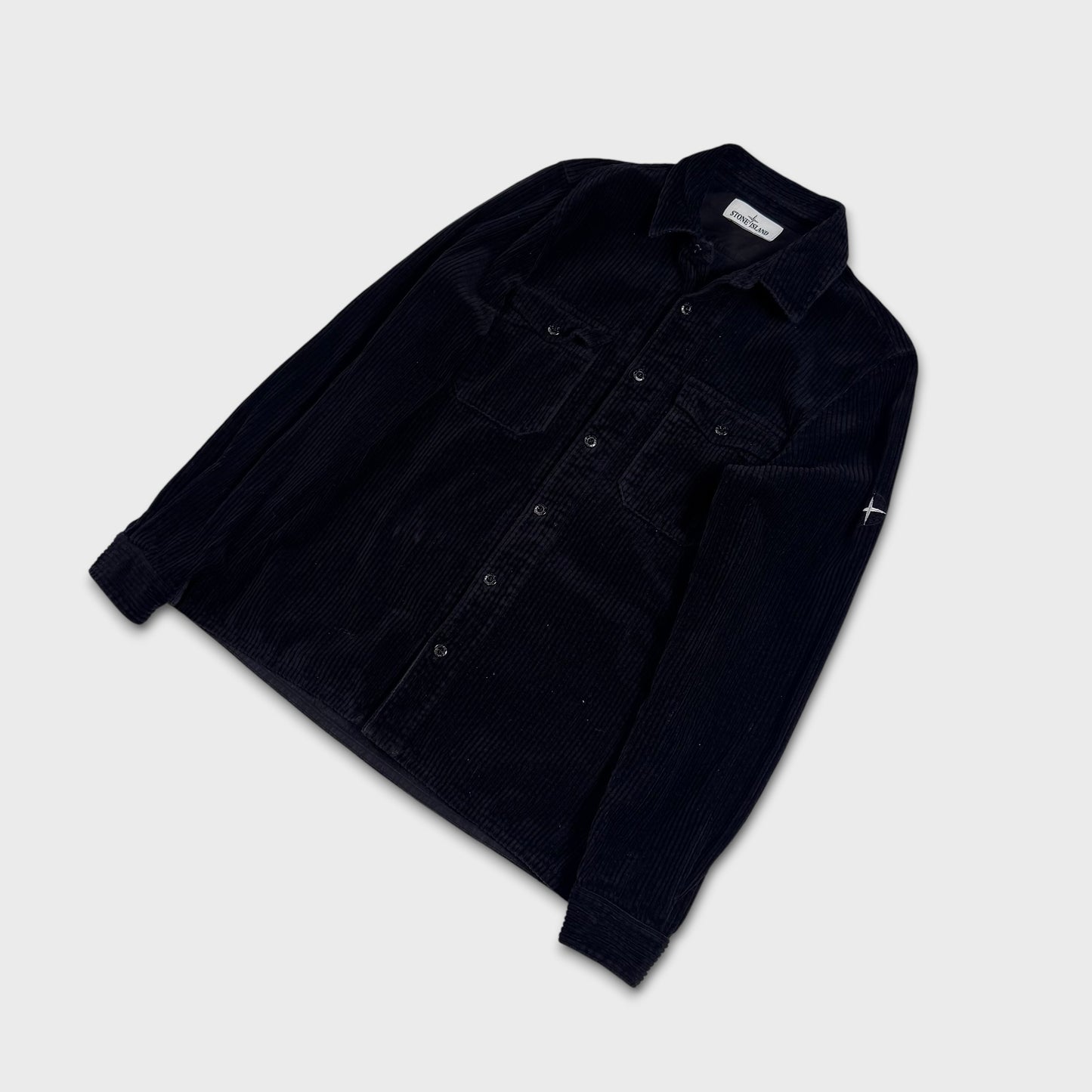 Stone Island Black Corduroy Overshirt M