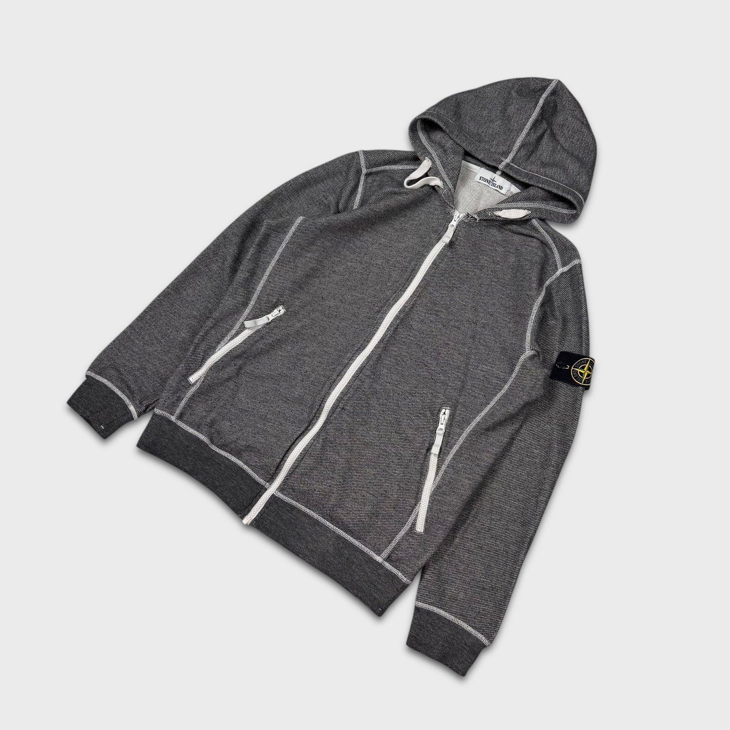 Stone Island Grey Full Zip Hoodie XL