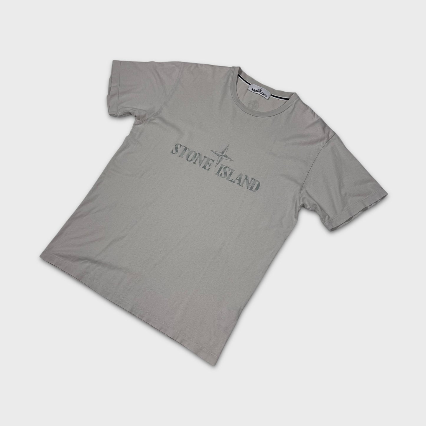 Stone Island Grey Spellout T-Shirt L