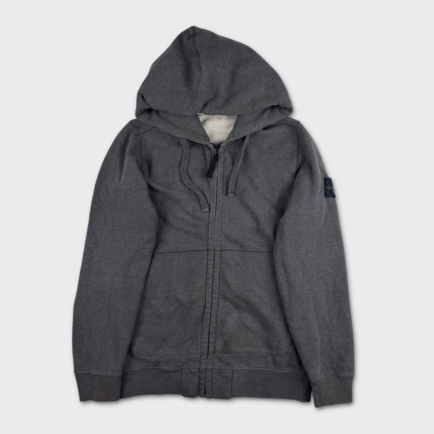 Stone Island Charcoal Grey Full Zip Hoodie L